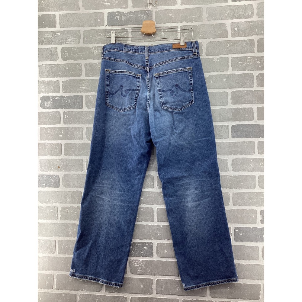 AG Adriano Goldschmied Brinley Crop Mid Rise Straight Jeans Blu 31 - Picture 5 of 6